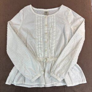 OshKosh Girls Long Sleeve White Minimalist Capsule Shirt Size 8 (SKU: 162G)